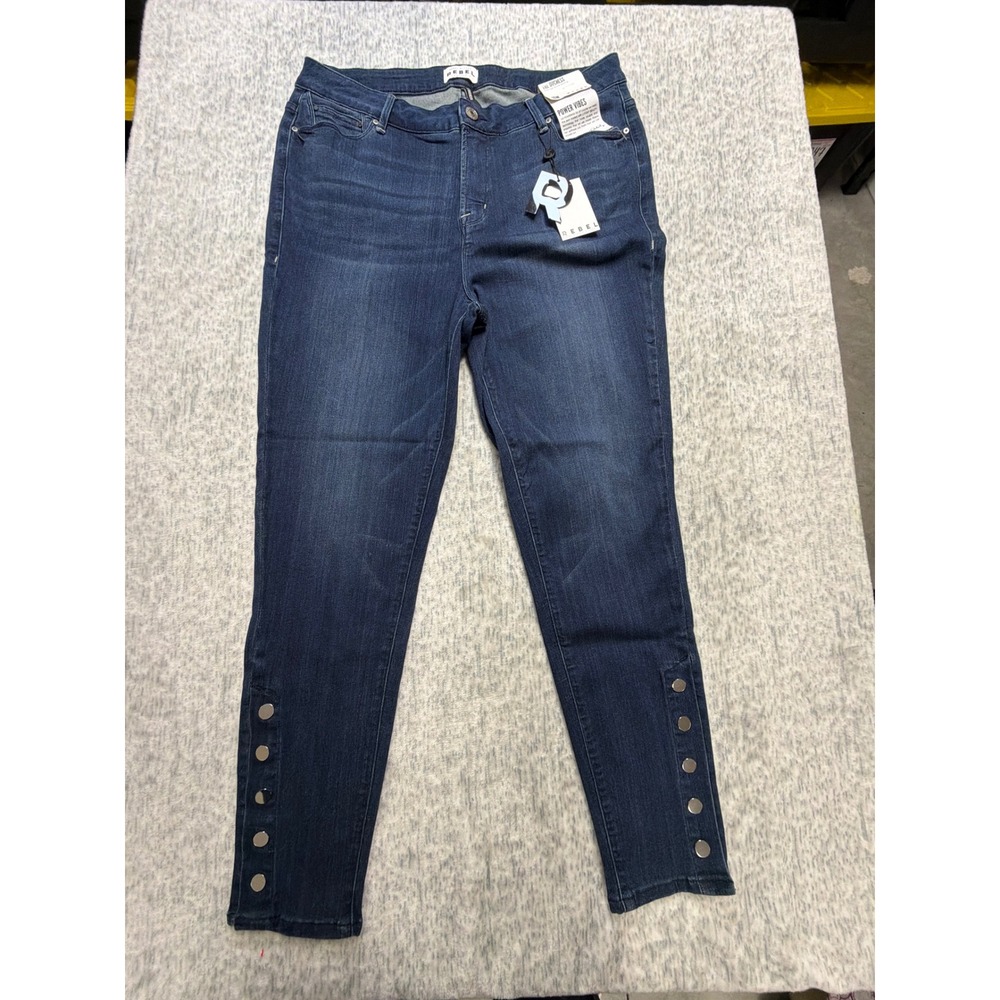 Rebel Wilson x Angels The Duchess Mid Rise Ankle Skinny Jeans Dark Wash‎ 16W NEW